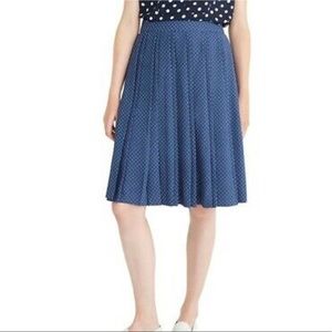 NWT J. Crew Double Pleated Midi Skirt Polka Dot